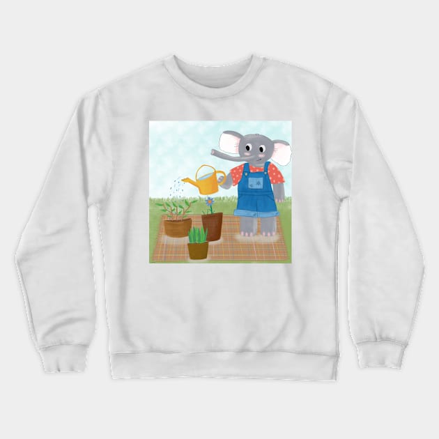 Gardening elephant Crewneck Sweatshirt by Charlotsart